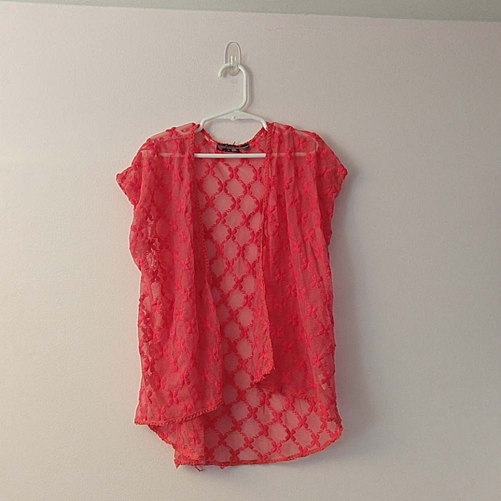 Childs coral cardigan